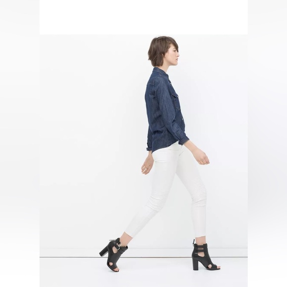 💖💕 ZARA LEATHER ANKLE BOOT SANDAL CUT OUT BUCKLE HEEL SHOE BLACK SIZE 40 9💕💖 - Picture 12 of 16